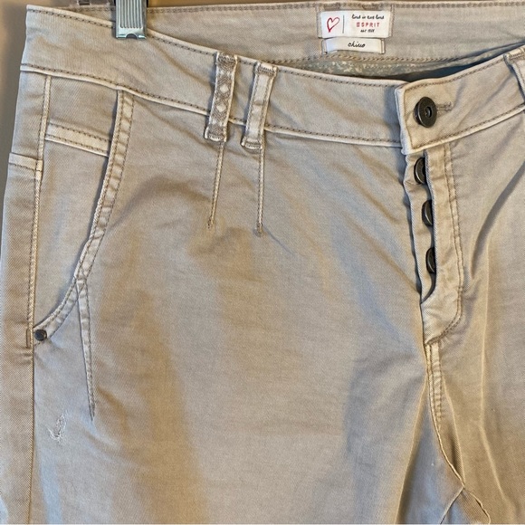 Esprit Size 6 button down khaki chinos, NWOT - Picture 3 of 11